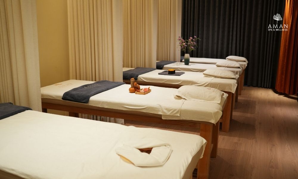 Không gian gội đầu dưỡng sinh sang trọng và thư giãn tại Aman Spa