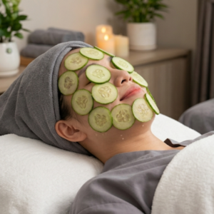Trải nghiệm dịch vụ đắp mặt nạ dưa leo thiên nhiên tại Aman Spa.